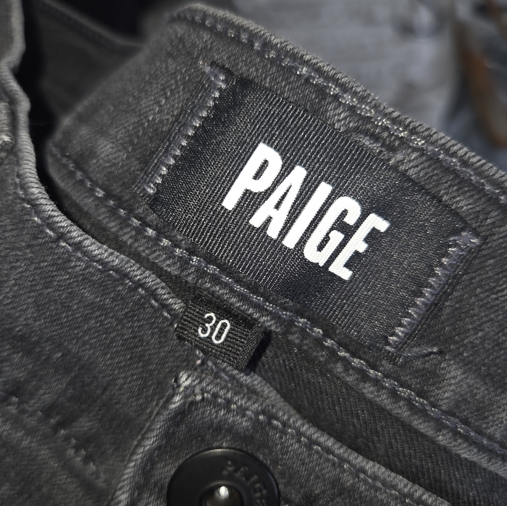 PAIGE Iconic Black‎ Distressing Jeans Womens sz 30 - Picture 3 of 4